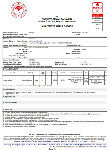 GLUTENSİZ KURU MEYVELİ LOKUM